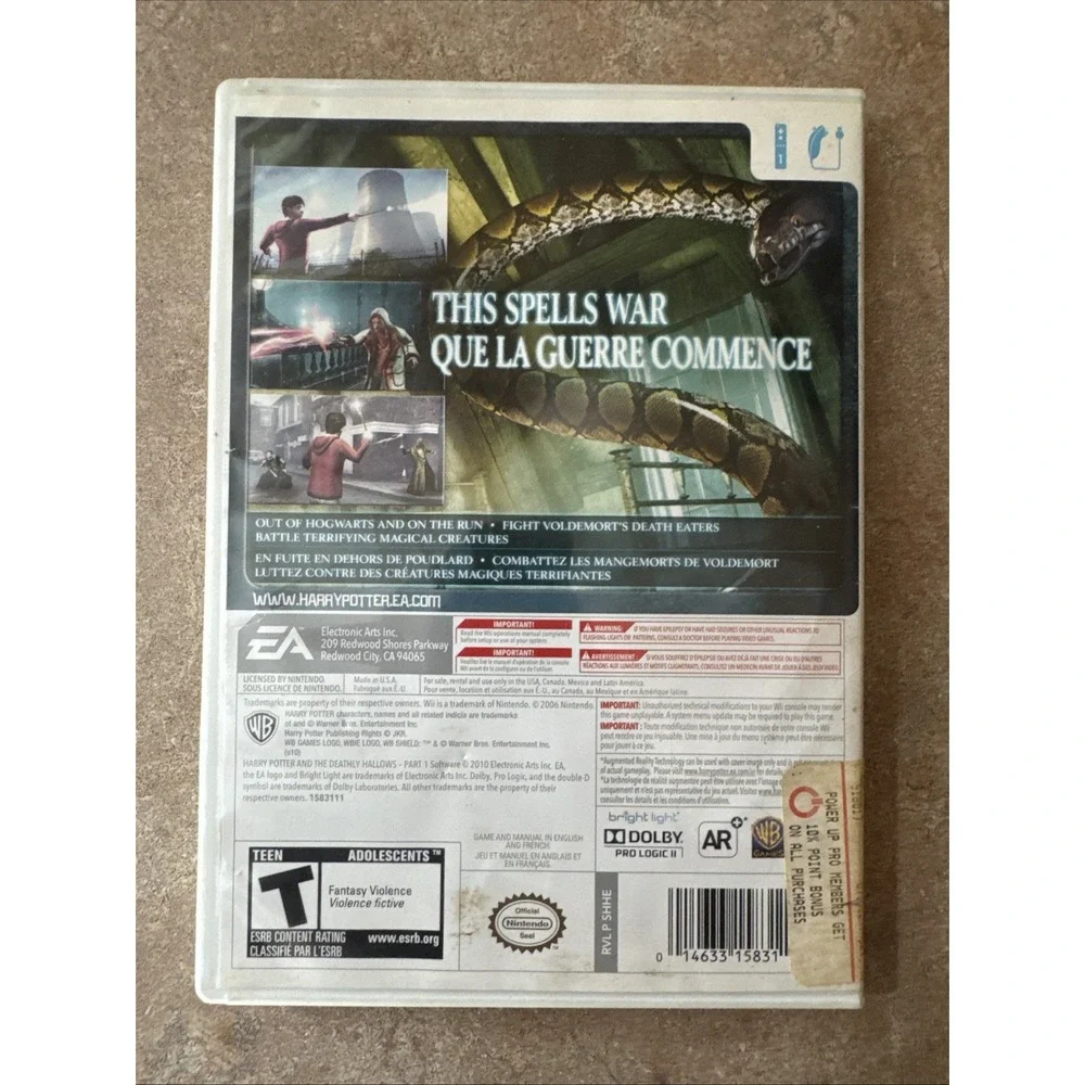 Harry Potter Deathly Hallows (Nintendo Wii, 2007) Complete w/Manual Tested Works